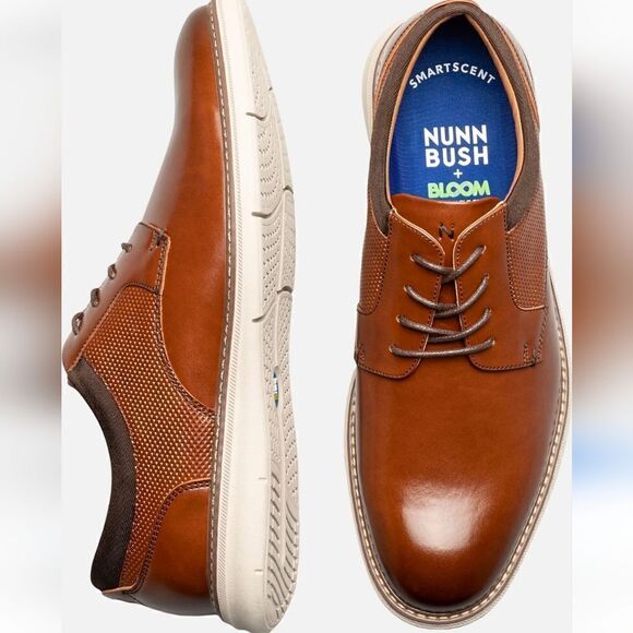 Nunn Bush Chase Plain Toe Oxford Dress Sneaker Shoes Cognac ,11M - Picture 2 of 10